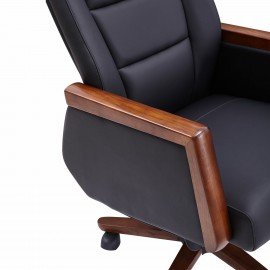 Кресло HAWASAN ''Overlord EX-770'', мультиблок, дерево, натуральная кожа, черное, 532934