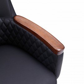 Кресло HAWASAN ''Desire EX-771'', мультиблок, дерево, натуральная кожа, черное, 532935