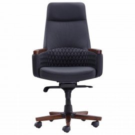 Кресло HAWASAN ''Desire EX-771'', мультиблок, дерево, натуральная кожа, черное, 532935