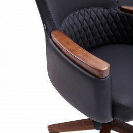 Кресло HAWASAN ''Desire EX-771'', мультиблок, дерево, натуральная кожа, черное, 532935