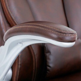 Кресло BRABIX PREMIUM "Phantom EX-553", рециклированная кожа, регулируемый подголовник, коричневое, 532941