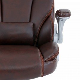 Кресло BRABIX PREMIUM "Phantom EX-553", рециклированная кожа, регулируемый подголовник, коричневое, 532941