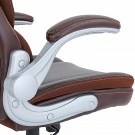 Кресло BRABIX PREMIUM "Phantom EX-553", рециклированная кожа, регулируемый подголовник, коричневое, 532941