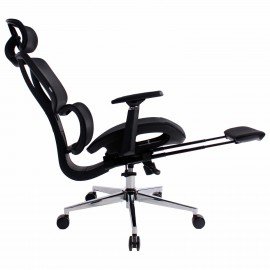 Кресло BRABIX PREMIUM "Evolution ER-700", подножка, слайдер, синхромеханизм, сетка, черное, 532947