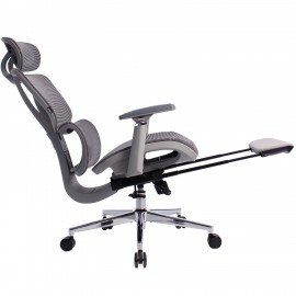 Кресло BRABIX PREMIUM "Evolution ER-700", подножка, слайдер, синхромеханизм, сетка, серое, 532948