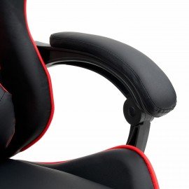 Кресло компьютерное CROMEX "Joker GM-125", две подушки, экокожа, черное/красное, 532954