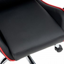 Кресло компьютерное CROMEX "Joker GM-125", две подушки, экокожа, черное/красное, 532954