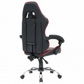 Кресло компьютерное CROMEX "Joker GM-125", две подушки, экокожа, черное/красное, 532954