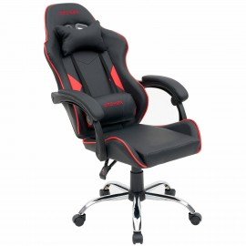 Кресло компьютерное CROMEX "Joker GM-125", две подушки, экокожа, черное/красное, 532954