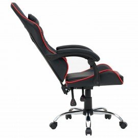 Кресло компьютерное CROMEX "Joker GM-125", две подушки, экокожа, черное/красное, 532954