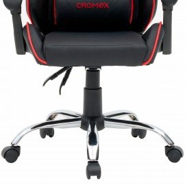 Кресло компьютерное CROMEX "Joker GM-125", две подушки, экокожа, черное/красное, 532954