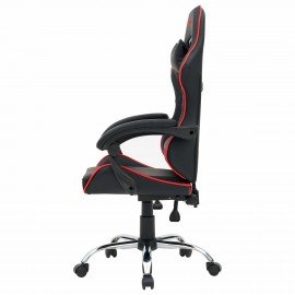 Кресло компьютерное CROMEX "Joker GM-125", две подушки, экокожа, черное/красное, 532954