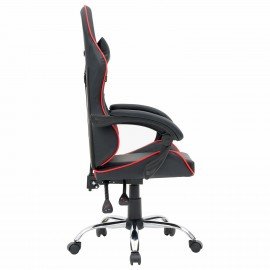 Кресло компьютерное CROMEX "Joker GM-125", две подушки, экокожа, черное/красное, 532954