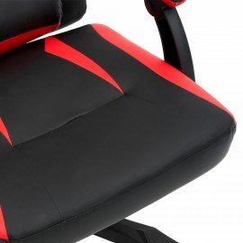 Кресло компьютерное CROMEX "Start GM-105", две подушки, экокожа, черное/красное, 532957