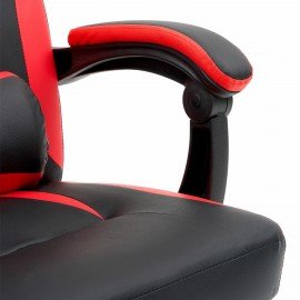 Кресло компьютерное CROMEX "Start GM-105", две подушки, экокожа, черное/красное, 532957