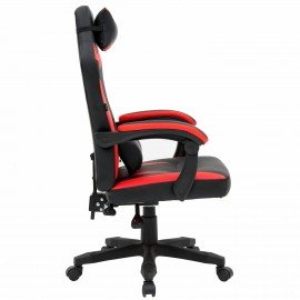 Кресло компьютерное CROMEX "Start GM-105", две подушки, экокожа, черное/красное, 532957