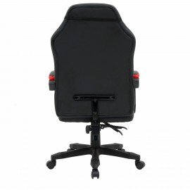 Кресло компьютерное CROMEX "Start GM-105", две подушки, экокожа, черное/красное, 532957