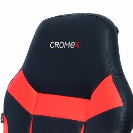 Кресло компьютерное CROMEX "Start GM-105", две подушки, экокожа, черное/красное, 532957
