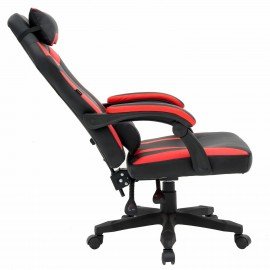 Кресло компьютерное CROMEX "Start GM-105", две подушки, экокожа, черное/красное, 532957