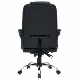 Кресло офисное CROMEX "Chill MS-005", с функцией вибромассажа, подножка, экокожа, черное, 532958