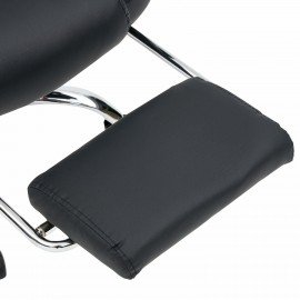 Кресло офисное CROMEX "Chill MS-005", с функцией вибромассажа, подножка, экокожа, черное, 532958