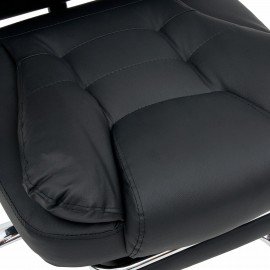 Кресло офисное CROMEX "Chill MS-005", с функцией вибромассажа, подножка, экокожа, черное, 532958