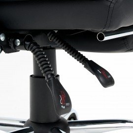 Кресло офисное CROMEX "Chill MS-005", с функцией вибромассажа, подножка, экокожа, черное, 532958