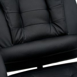 Кресло офисное CROMEX "Chill MS-005", с функцией вибромассажа, подножка, экокожа, черное, 532958