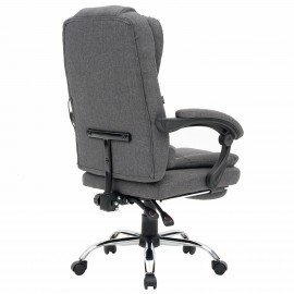 Кресло офисное CROMEX "Chill MS-005", с функцией вибромассажа, подножка, ткань, серое, 532959