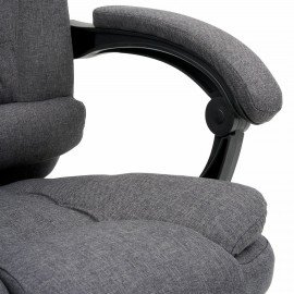 Кресло офисное CROMEX "Chill MS-005", с функцией вибромассажа, подножка, ткань, серое, 532959