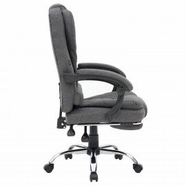 Кресло офисное CROMEX "Chill MS-005", с функцией вибромассажа, подножка, ткань, серое, 532959
