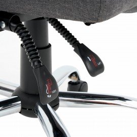 Кресло офисное CROMEX "Chill MS-005", с функцией вибромассажа, подножка, ткань, серое, 532959