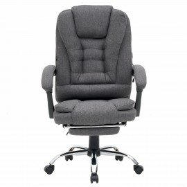 Кресло офисное CROMEX "Chill MS-005", с функцией вибромассажа, подножка, ткань, серое, 532959