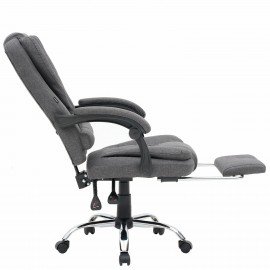 Кресло офисное CROMEX "Chill MS-005", с функцией вибромассажа, подножка, ткань, серое, 532959