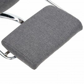 Кресло офисное CROMEX "Chill MS-005", с функцией вибромассажа, подножка, ткань, серое, 532959