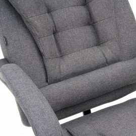 Кресло офисное CROMEX "Chill MS-005", с функцией вибромассажа, подножка, ткань, серое, 532959