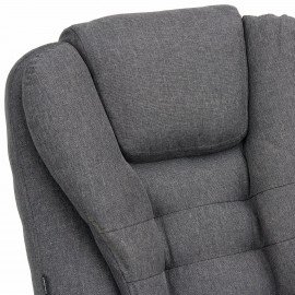 Кресло офисное CROMEX "Chill MS-005", с функцией вибромассажа, подножка, ткань, серое, 532959