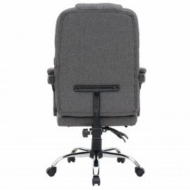 Кресло офисное CROMEX "Chill MS-005", с функцией вибромассажа, подножка, ткань, серое, 532959
