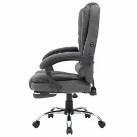Кресло офисное CROMEX "Chill MS-005", с функцией вибромассажа, подножка, ткань, серое, 532959