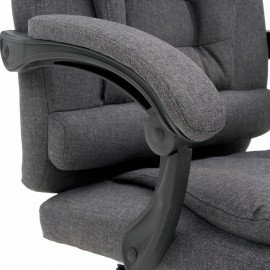 Кресло офисное CROMEX "Chill MS-005", с функцией вибромассажа, подножка, ткань, серое, 532959