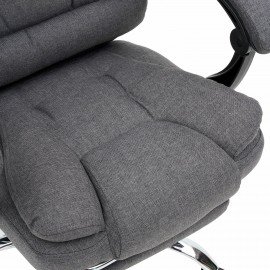 Кресло офисное CROMEX "Chill MS-005", с функцией вибромассажа, подножка, ткань, серое, 532959