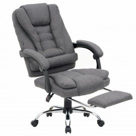 Кресло офисное CROMEX "Chill MS-005", с функцией вибромассажа, подножка, ткань, серое, 532959