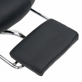 Кресло офисное CROMEX "Lounge MS-007", подножка, 6 массажных модулей, экокожа, черное, 532960