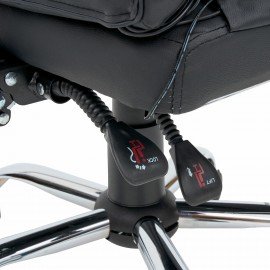 Кресло офисное CROMEX "Lounge MS-007", подножка, 6 массажных модулей, экокожа, черное, 532960