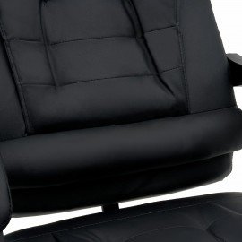 Кресло офисное CROMEX "Lounge MS-007", подножка, 6 массажных модулей, экокожа, черное, 532960