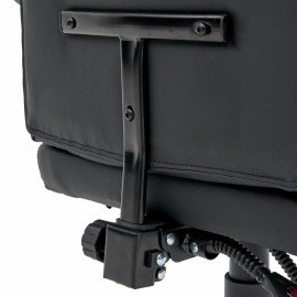 Кресло офисное CROMEX "Lounge MS-007", подножка, 6 массажных модулей, экокожа, черное, 532960