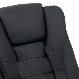 Кресло офисное CROMEX "Lounge MS-007", подножка, 6 массажных модулей, экокожа, черное, 532960