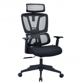 Кресло BRABIX PREMIUM "Veyron ER-703", адаптивный механизм, регулируемый подголовник, сетка/ткань, черное, 532966