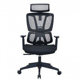 Кресло BRABIX PREMIUM "Veyron ER-703", адаптивный механизм, регулируемый подголовник, сетка/ткань, черное, 532966