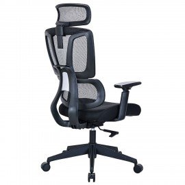 Кресло BRABIX PREMIUM "Veyron ER-703", адаптивный механизм, регулируемый подголовник, сетка/ткань, черное, 532966